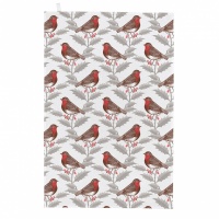 Holly & Robin Print Tea Towel Thornback & Peel